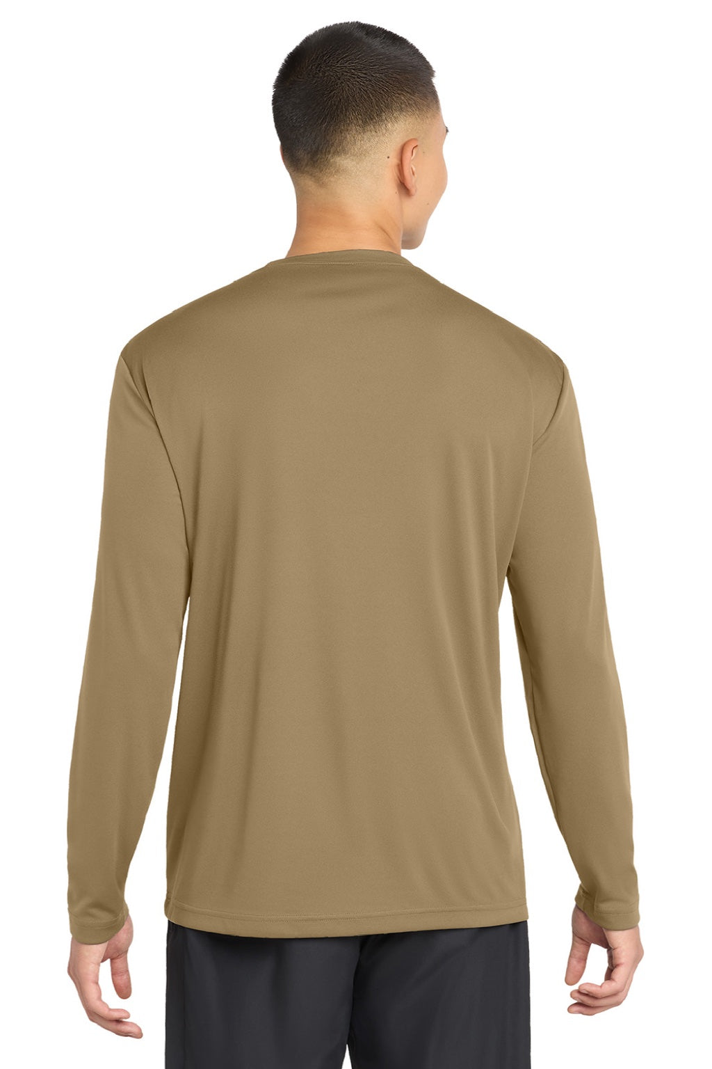 Sport-Tek Mens Competitor Moisture Wicking Long Sleeve Crewneck T-Shirt - Coyote Brown