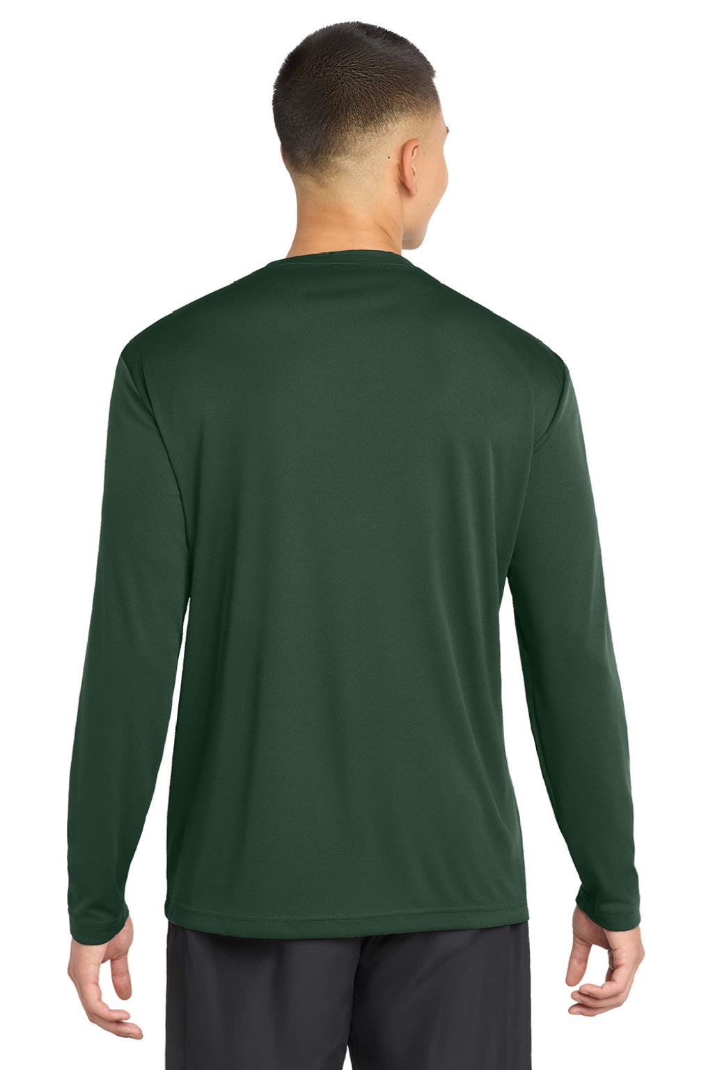 Sport-Tek Mens Competitor Moisture Wicking Long Sleeve Crewneck T-Shirt - Forest Green