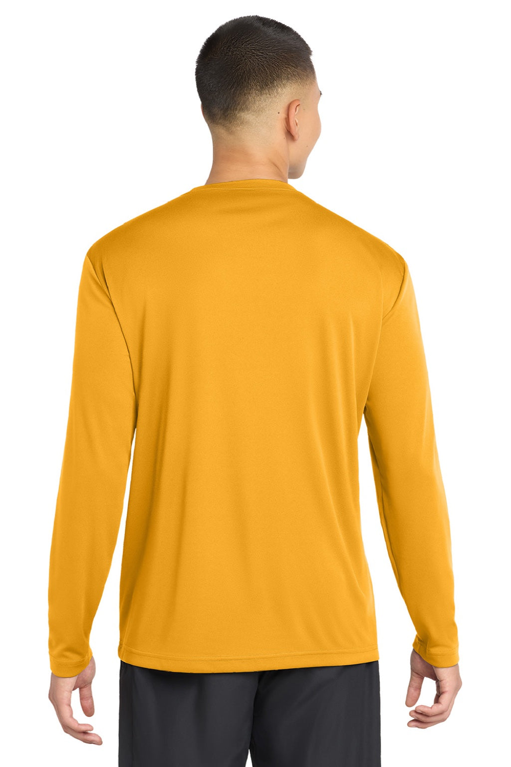 Sport-Tek Mens Competitor Moisture Wicking Long Sleeve Crewneck T-Shirt - Gold