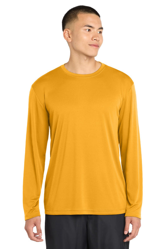 Sport-Tek Mens Competitor Moisture Wicking Long Sleeve Crewneck T-Shirt - Gold
