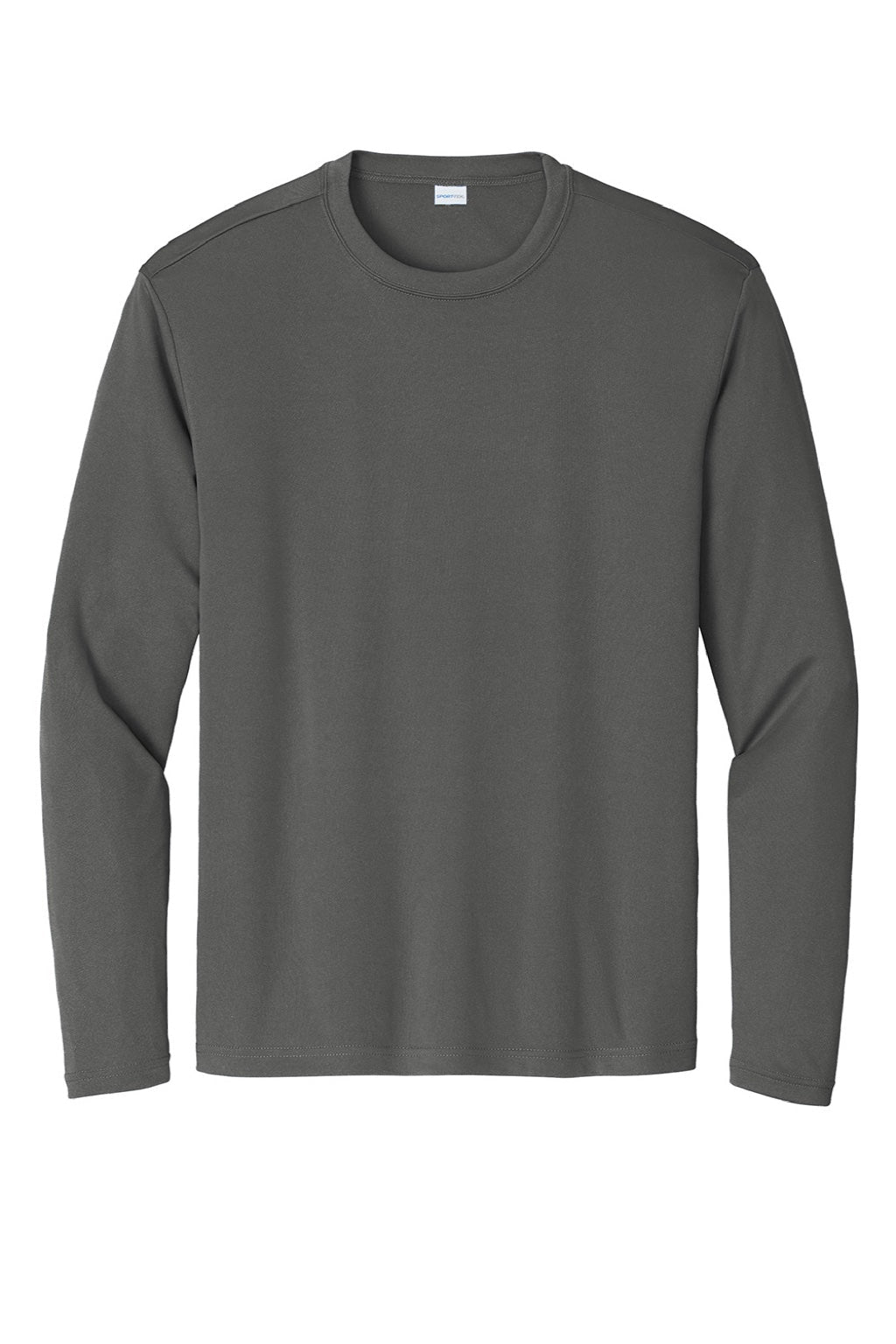 Sport-Tek Mens Competitor Moisture Wicking Long Sleeve Crewneck T-Shirt - Iron Grey