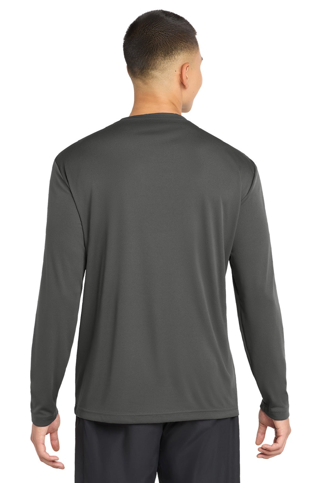 Sport-Tek Mens Competitor Moisture Wicking Long Sleeve Crewneck T-Shirt - Iron Grey
