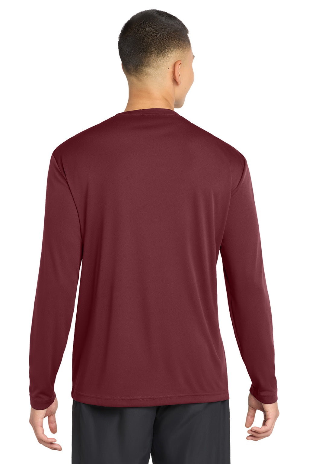 Sport-Tek Mens Competitor Moisture Wicking Long Sleeve Crewneck T-Shirt - Maroon