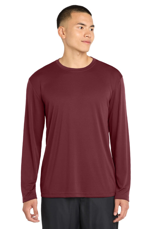 Sport-Tek Mens Competitor Moisture Wicking Long Sleeve Crewneck T-Shirt - Maroon
