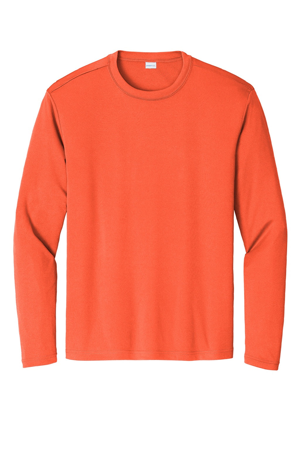 Sport-Tek Mens Competitor Moisture Wicking Long Sleeve Crewneck T-Shirt - Neon Orange