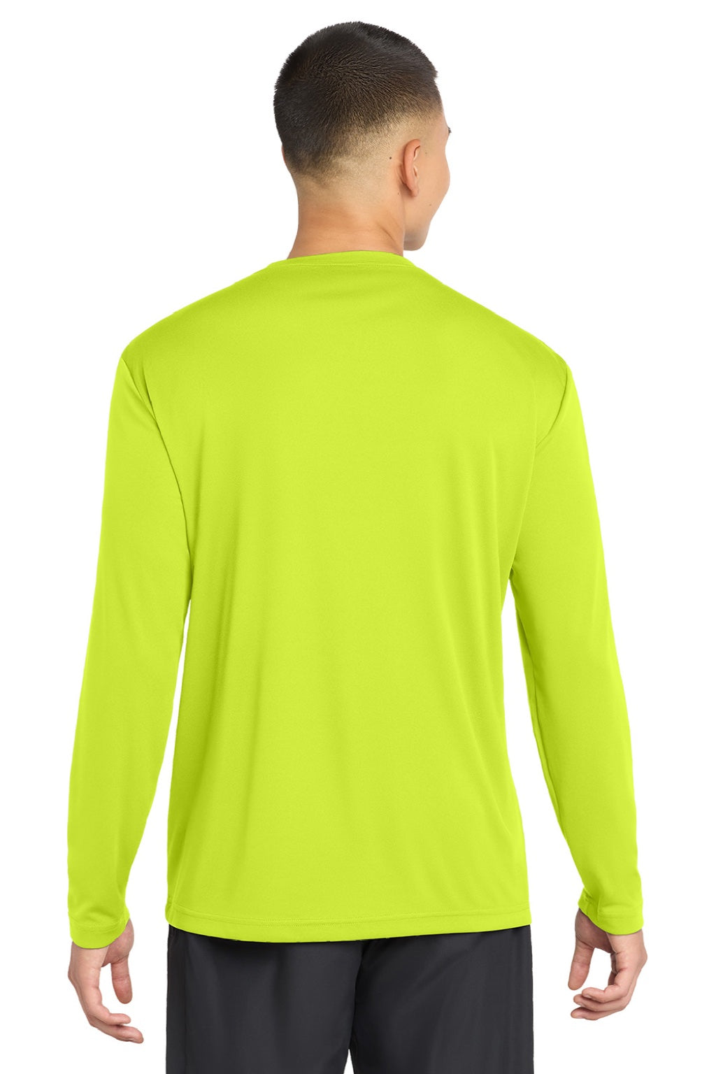 Sport-Tek Mens Competitor Moisture Wicking Long Sleeve Crewneck T-Shirt - Neon Yellow