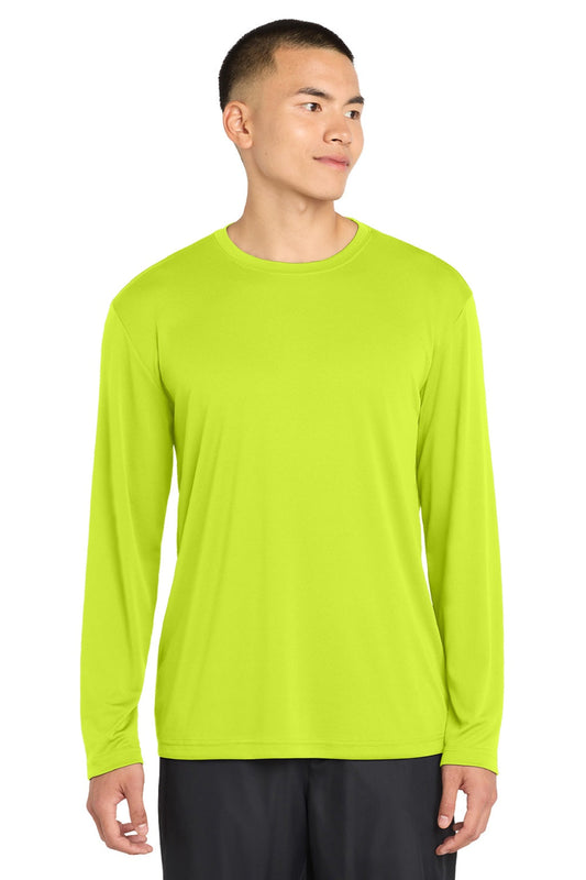 Sport-Tek Mens Competitor Moisture Wicking Long Sleeve Crewneck T-Shirt - Neon Yellow