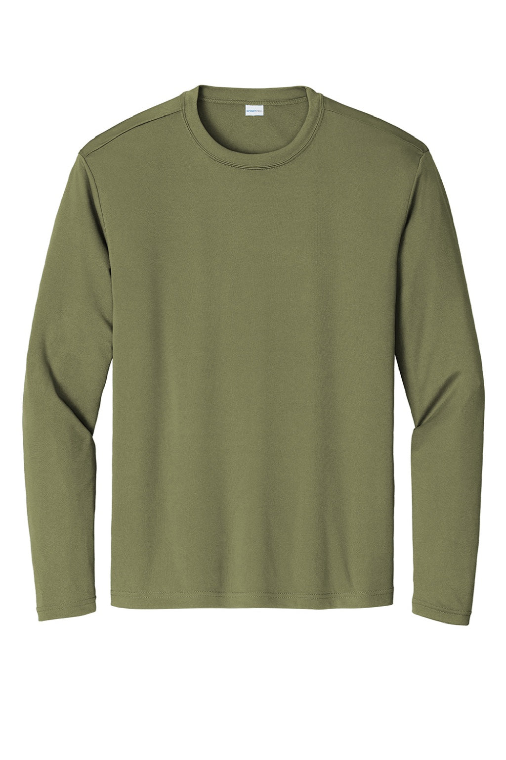 Sport-Tek Mens Competitor Moisture Wicking Long Sleeve Crewneck T-Shirt - Olive Drab Green