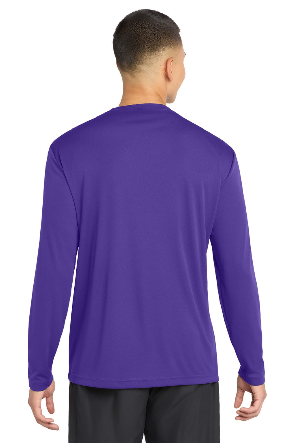 Sport-Tek Mens Competitor Moisture Wicking Long Sleeve Crewneck T-Shirt - Purple