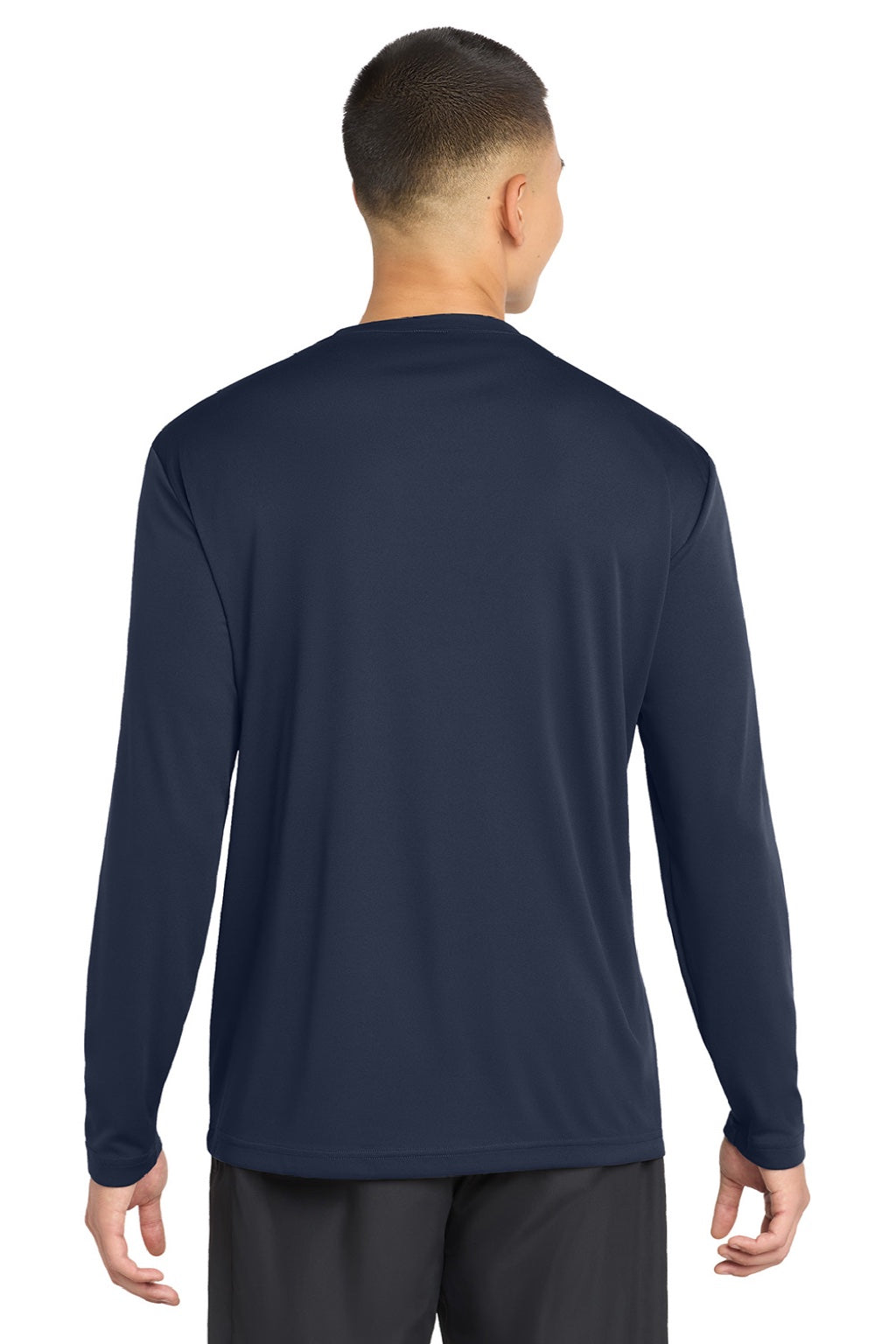 Sport-Tek Mens Competitor Moisture Wicking Long Sleeve Crewneck T-Shirt - True Navy Blue
