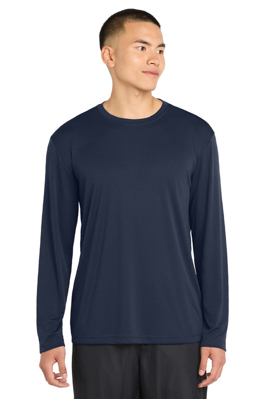 Sport-Tek Mens Competitor Moisture Wicking Long Sleeve Crewneck T-Shirt - True Navy Blue