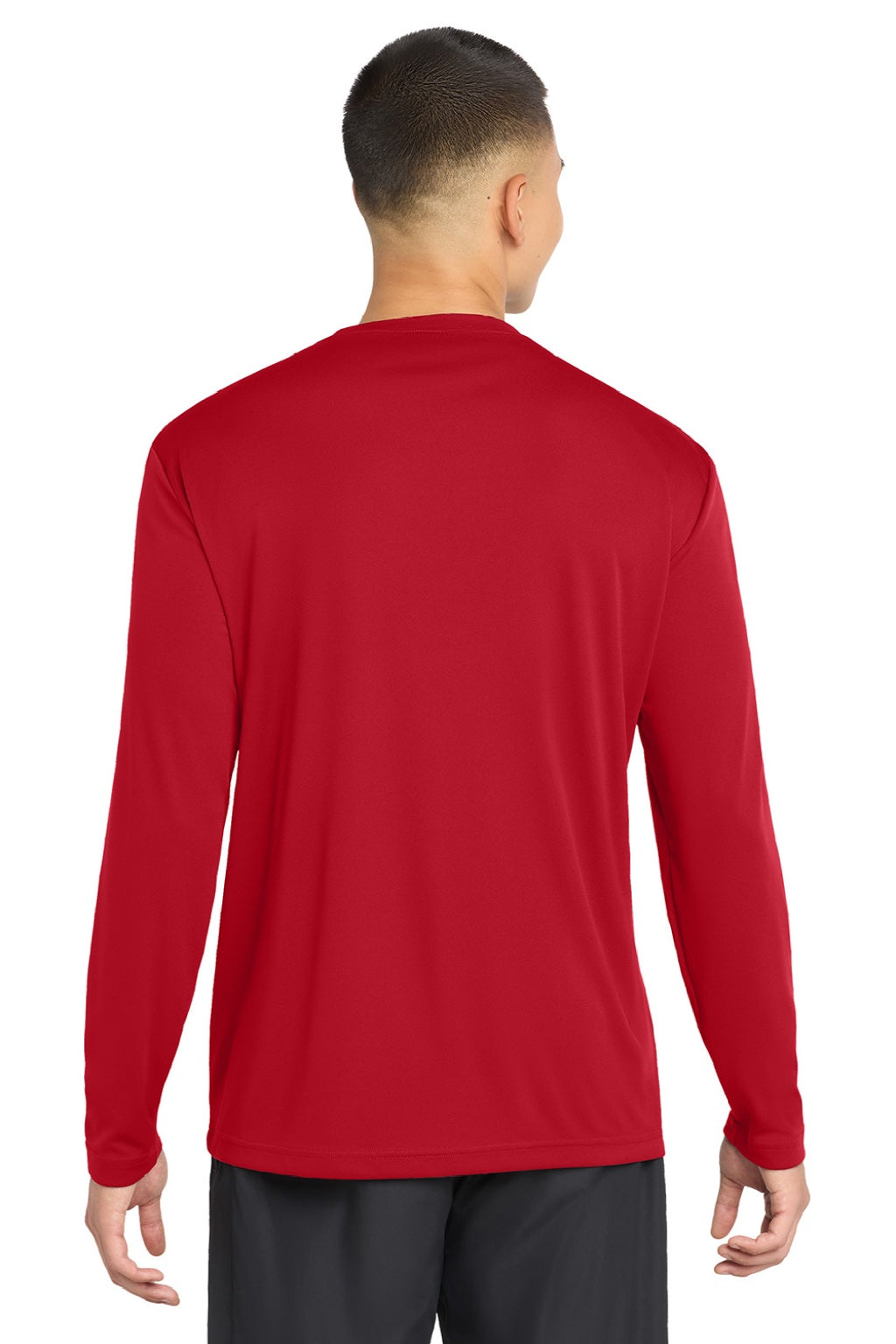 Sport-Tek Mens Competitor Moisture Wicking Long Sleeve Crewneck T-Shirt - True Red