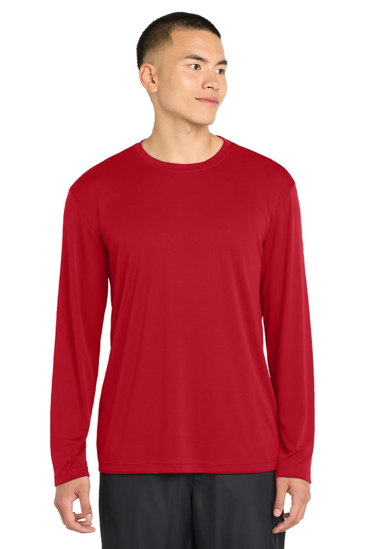 Sport-Tek Mens Competitor Moisture Wicking Long Sleeve Crewneck T-Shirt - True Red