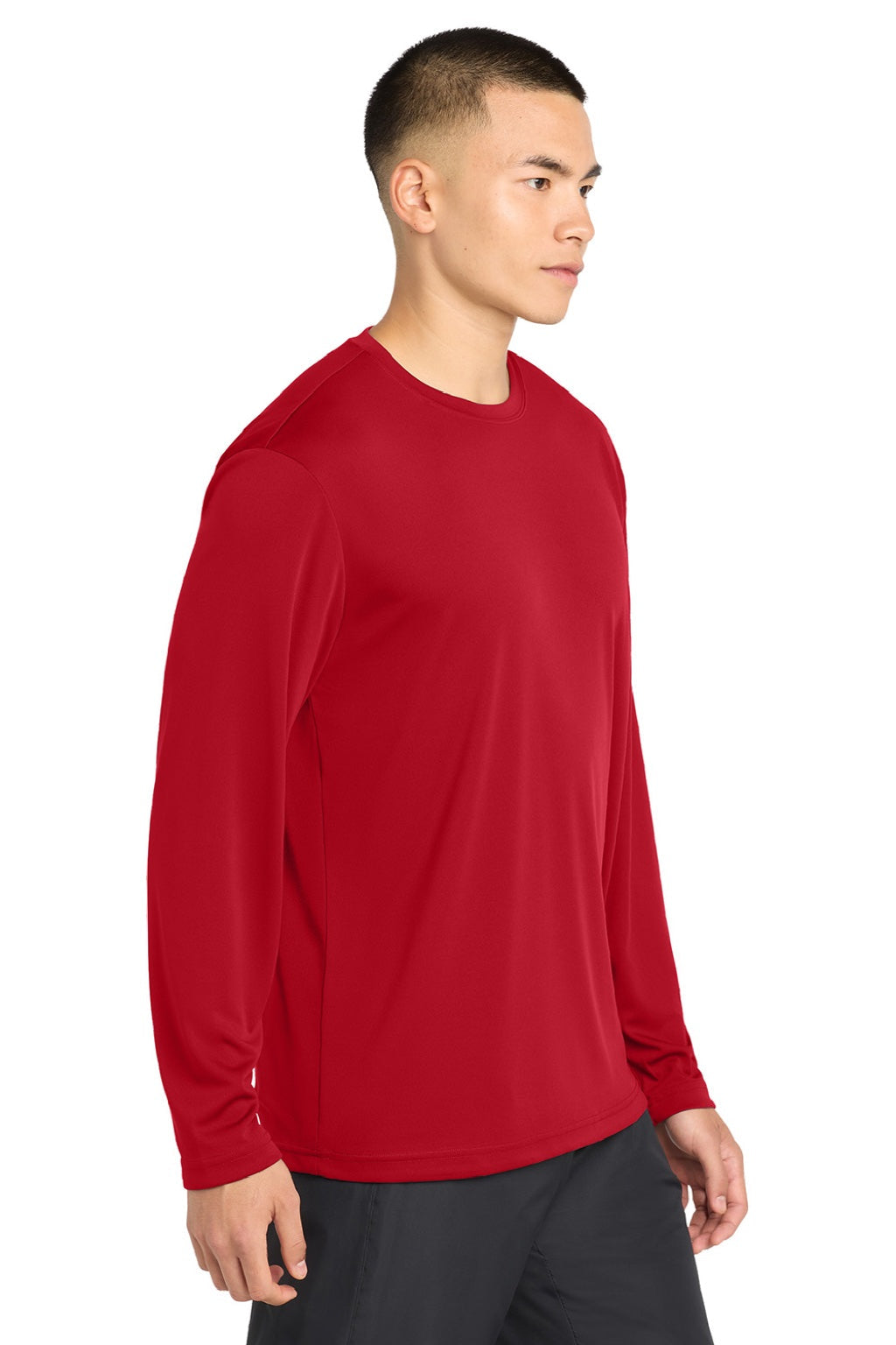 Sport-Tek Mens Competitor Moisture Wicking Long Sleeve Crewneck T-Shirt - True Red