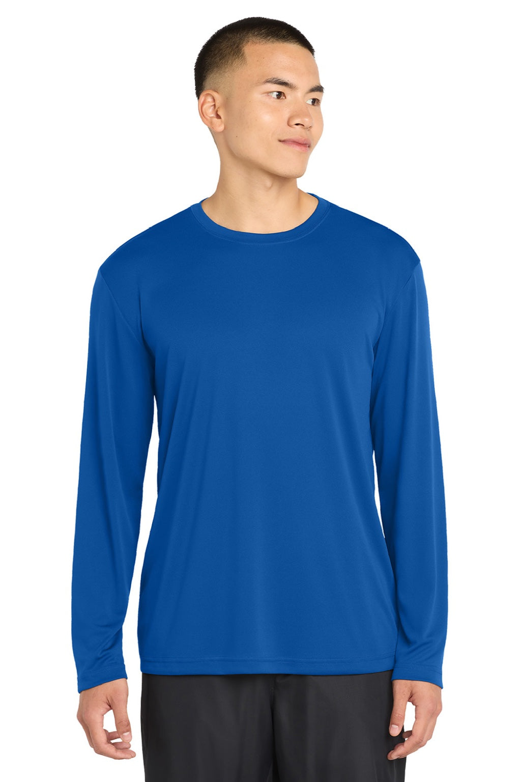 Sport-Tek Mens Competitor Moisture Wicking Long Sleeve Crewneck T-Shirt - True Royal Blue