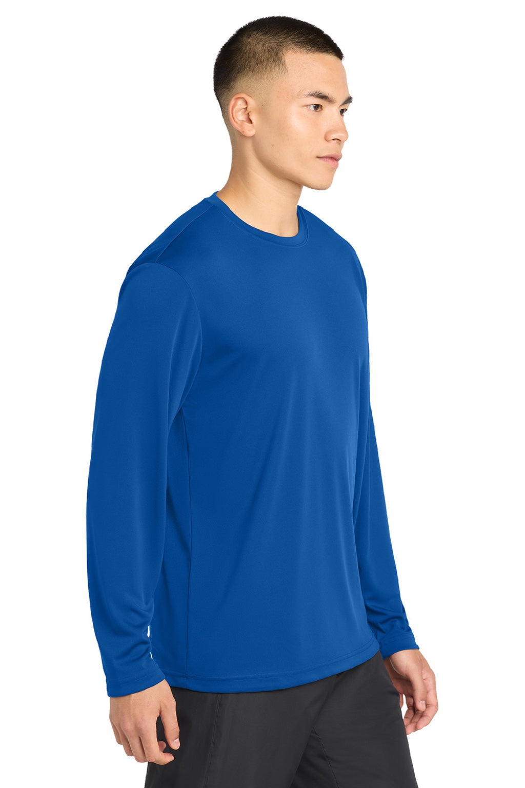 Sport-Tek Mens Competitor Moisture Wicking Long Sleeve Crewneck T-Shirt - True Royal Blue