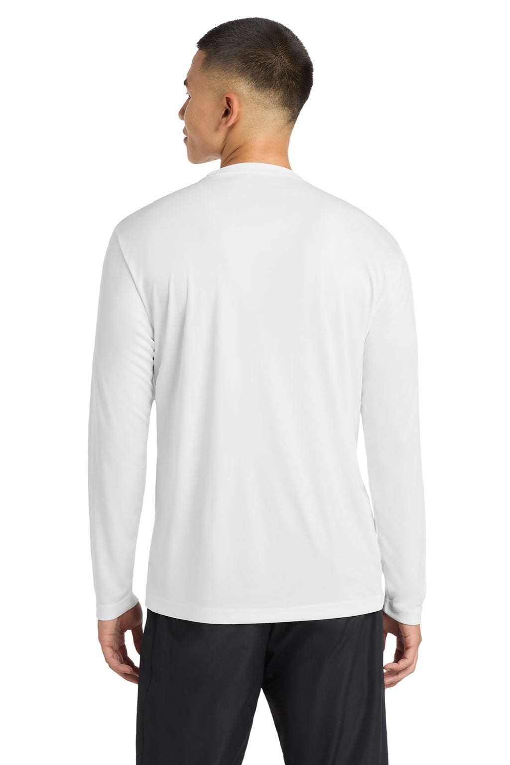 Sport-Tek Mens Competitor Moisture Wicking Long Sleeve Crewneck T-Shirt - White