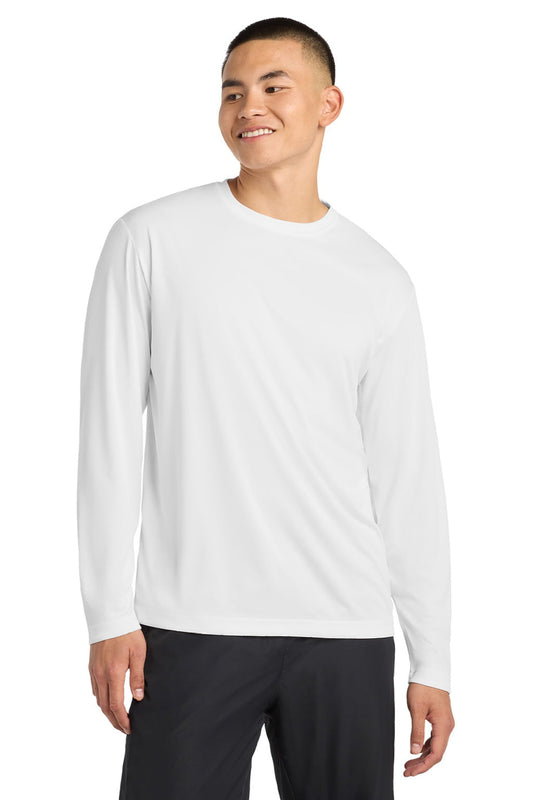 Sport-Tek Mens Competitor Moisture Wicking Long Sleeve Crewneck T-Shirt - White