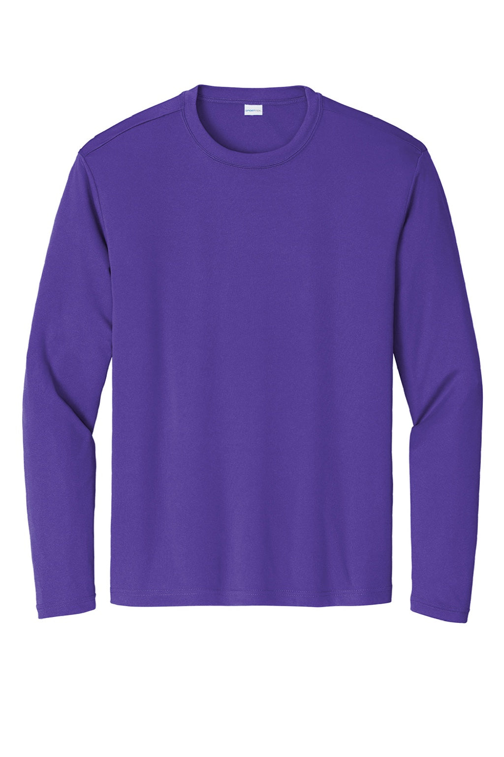 Sport-Tek Mens Competitor Moisture Wicking Long Sleeve Crewneck T-Shirt - Purple