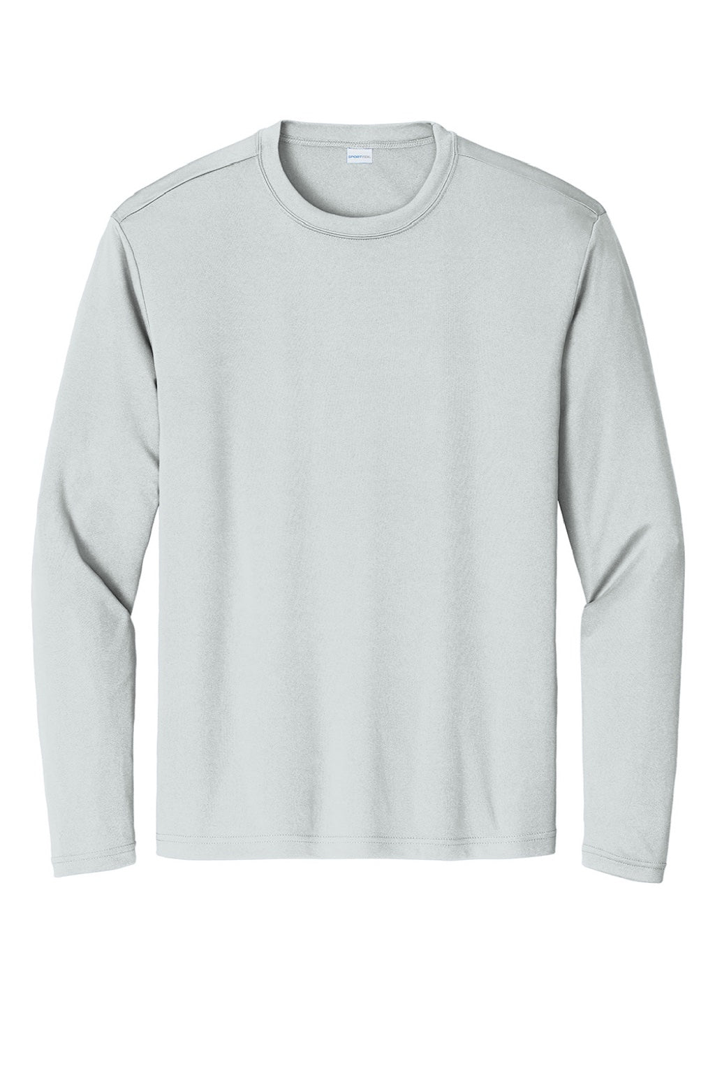 Sport-Tek Mens Competitor Moisture Wicking Long Sleeve Crewneck T-Shirt - Silver Grey