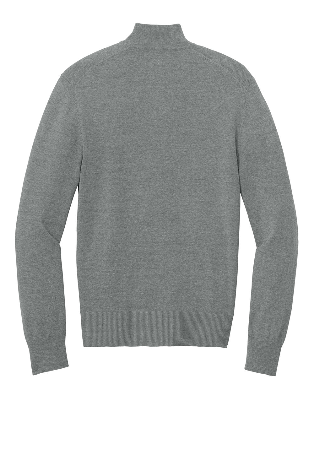 Mens Easy Care Long Sleeve 1/4 Zip Sweater - Heather Medium Grey