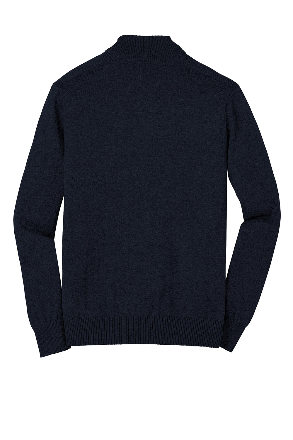 Mens Long Sleeve 1/4 Zip Sweater - Navy Blue - Closeout