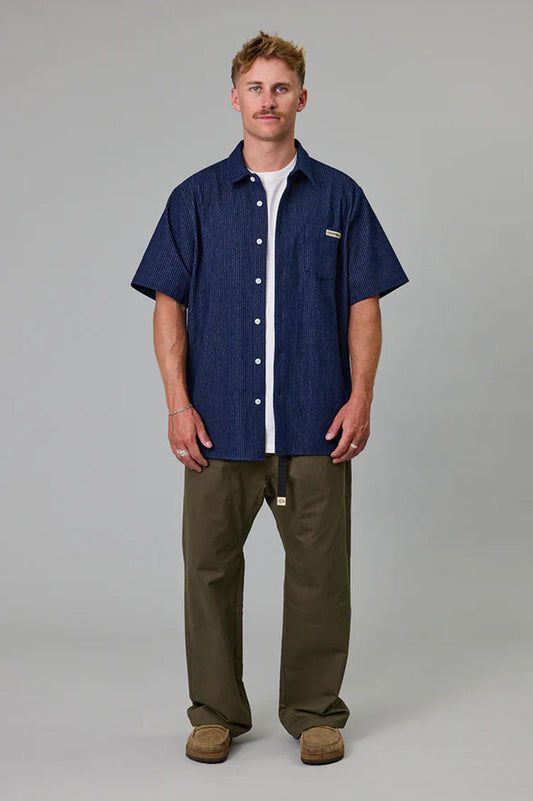 Just Another Fisherman Ballast SS Shirt - Stripe Denim