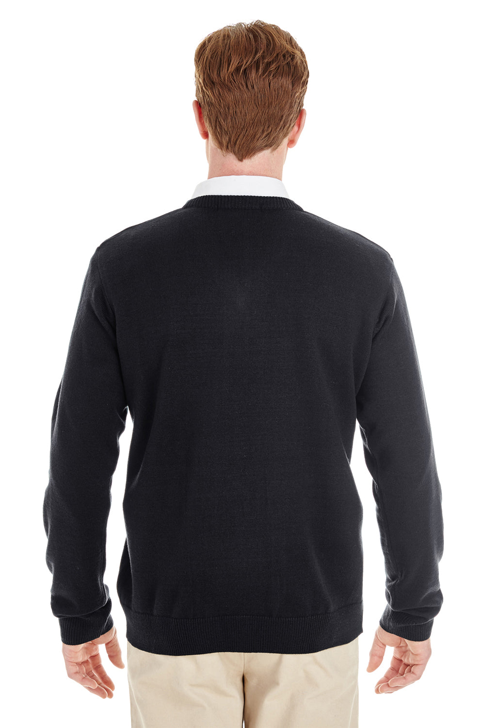 Mens Pilbloc Pill Resistant V-Neck Long Sleeve Sweater - Black