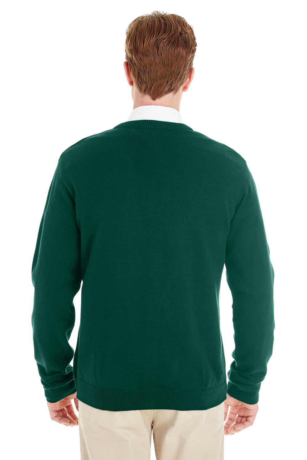 Mens Pilbloc Pill Resistant Button Down Long Sleeve Cardigan Sweater - Hunter Green
