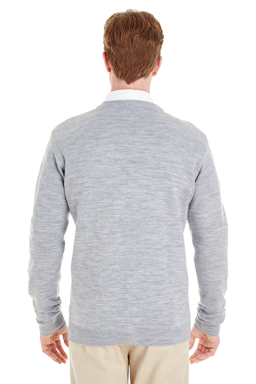 Mens Pilbloc Pill Resistant Button Down Long Sleeve Cardigan Sweater - Heather Grey