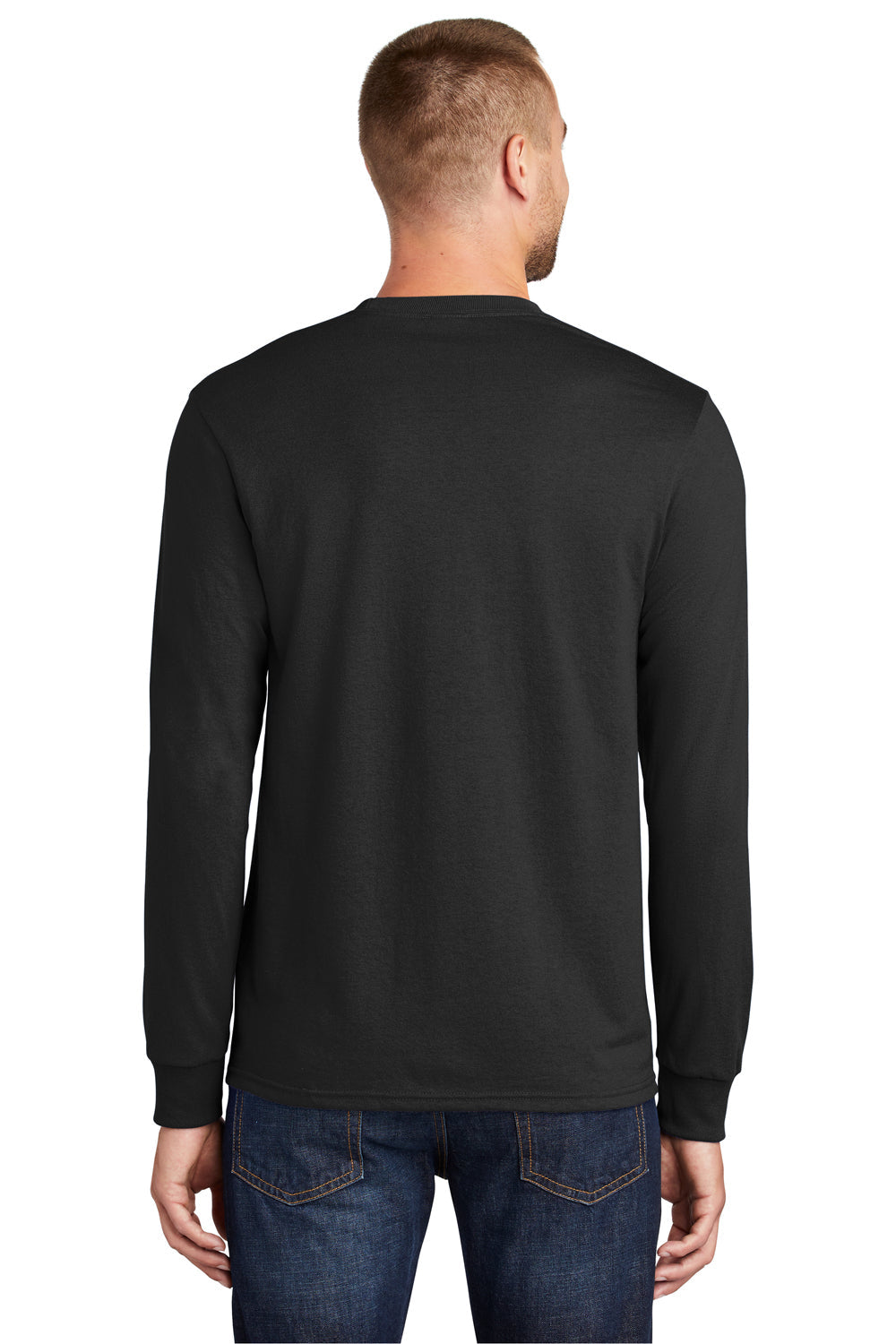 Mens Core Long Sleeve Crewneck T-Shirt - Jet Black